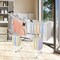 2-Tier Foldable Clothes Rack With Adjustable Wings Indoor Outdoor White Black